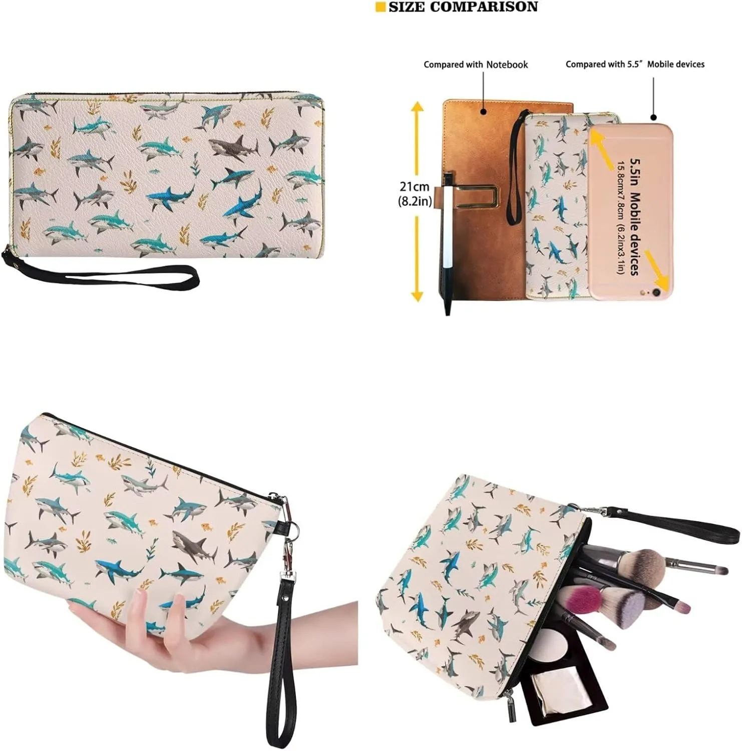 Lotusorchid Top Handle Bag Purse and Wallet Set Large Tote Handbag Satchel Purse with Leather Cosmetic Bag for Women