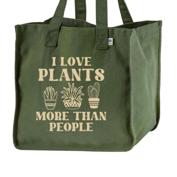 Love Plants Hemp Market Tote Bag