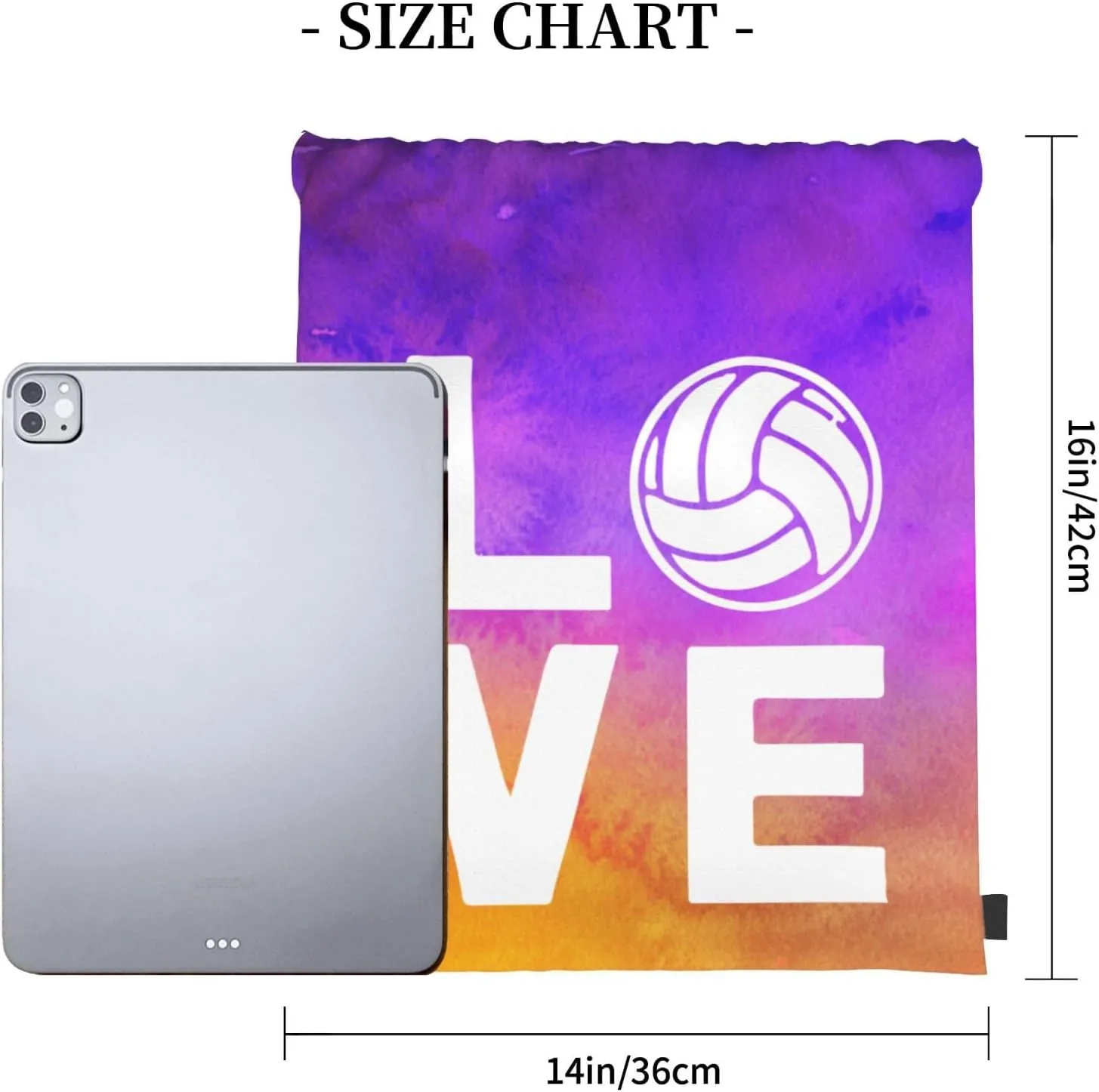 Love Volleyball Unisex Drawstring Backpack Bag Sport Gym Swim Travel Sackpack