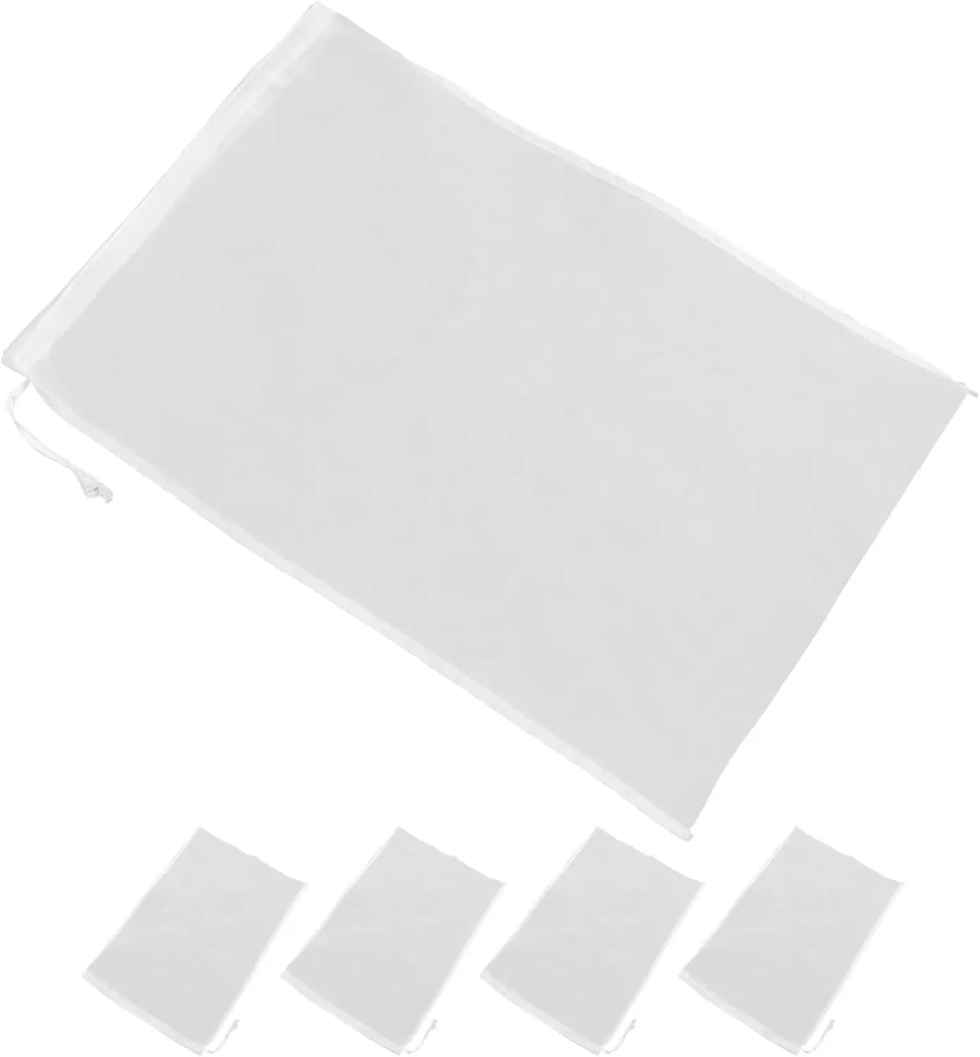Luxshiny 5pcs Reusable Gauze Muslin Straining Bags Fine Mesh Food Strainer Filter Bags for Nut Milk Juice Tea Cheesecloth Yogurt Home Brewing Hop Bags