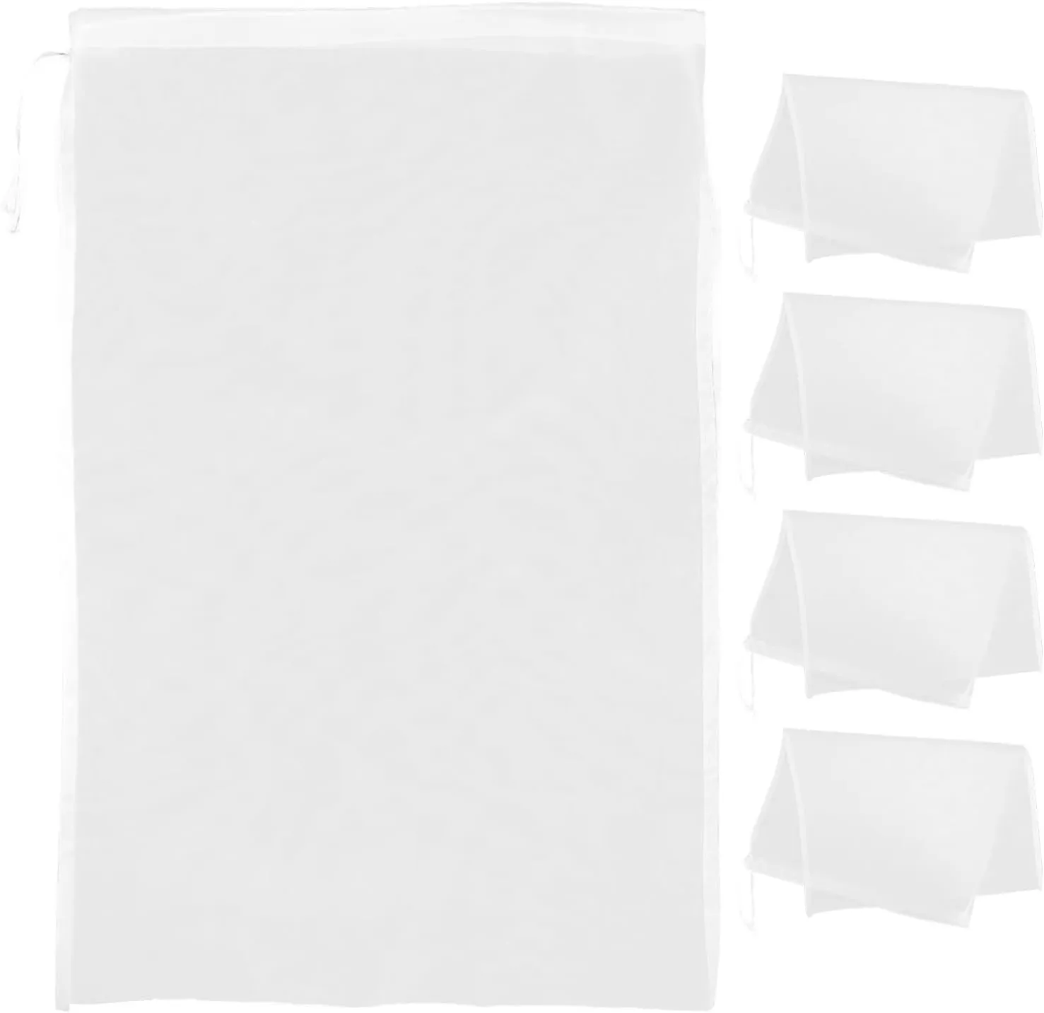 Luxshiny 5pcs Reusable Gauze Muslin Straining Bags Fine Mesh Food Strainer Filter Bags for Nut Milk Juice Tea Cheesecloth Yogurt Home Brewing Hop Bags