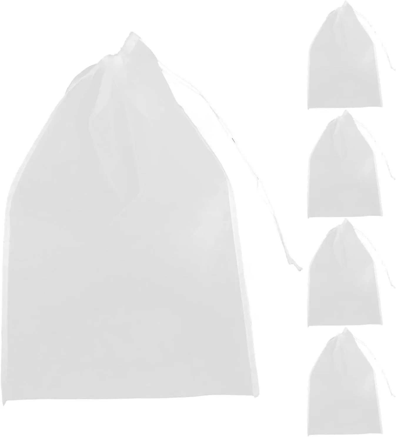 Luxshiny 5pcs Reusable Gauze Muslin Straining Bags Fine Mesh Food Strainer Filter Bags for Nut Milk Juice Tea Cheesecloth Yogurt Home Brewing Hop Bags