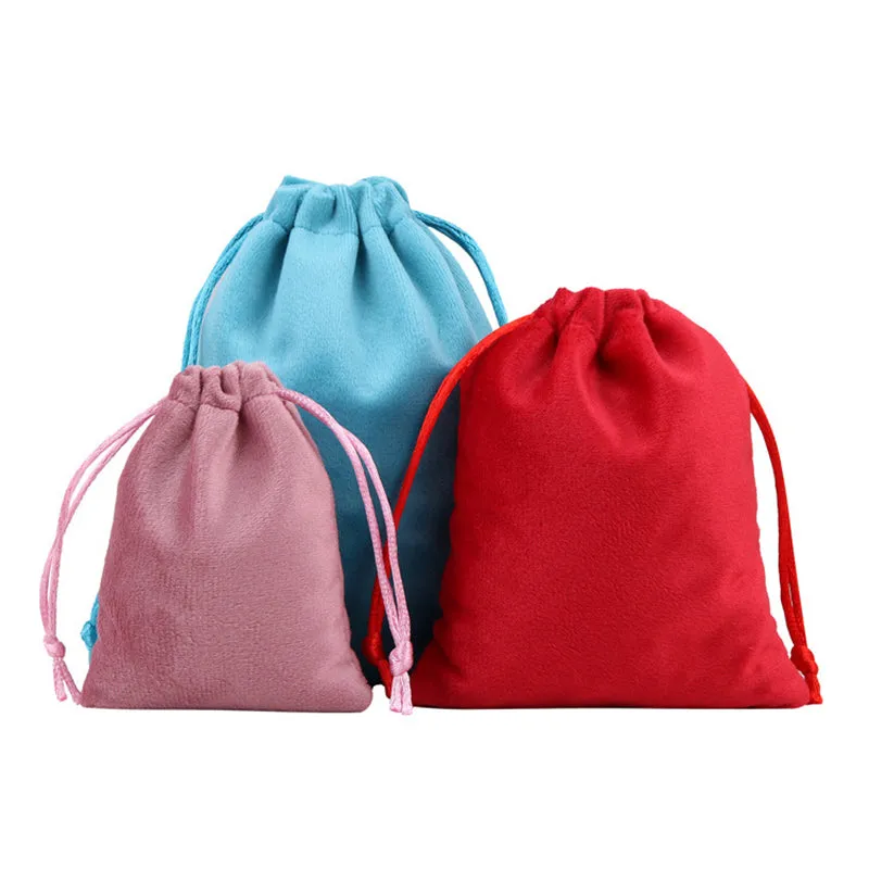 Luxury Soft Velvet Drawstring Bags Pink - 4 Sizes