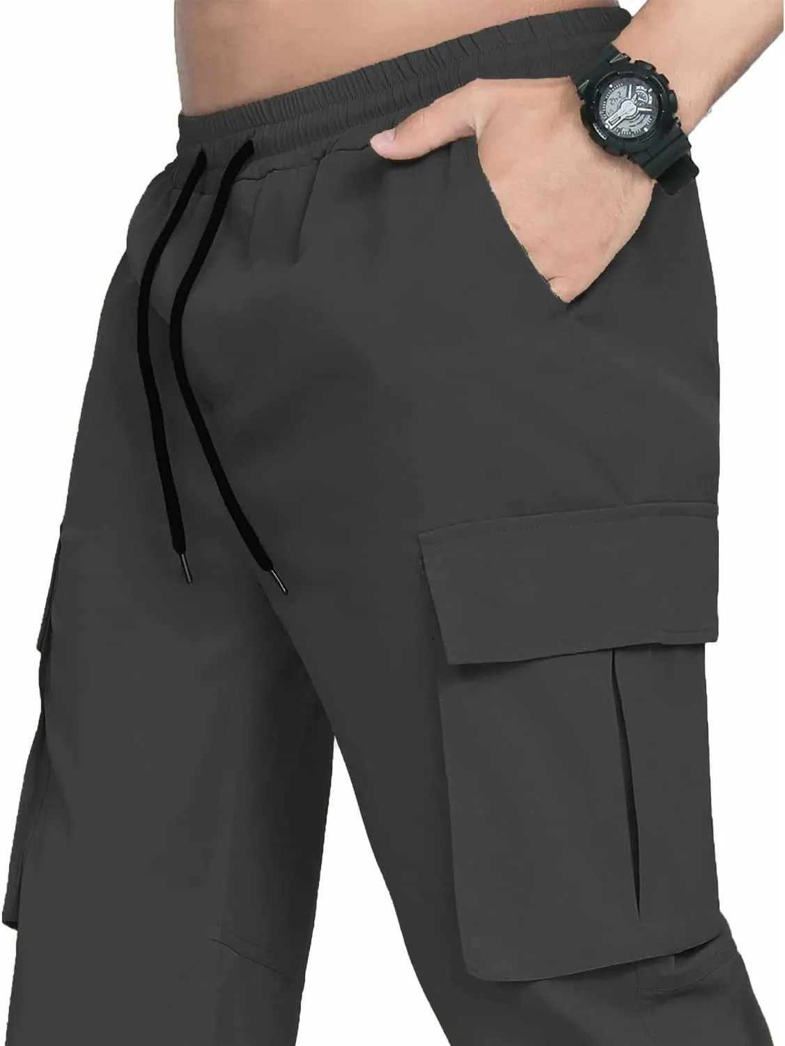 LYRXXX Men's Casual Cargo Pants Hiking Pants Workout Joggers Sweatpants for Men