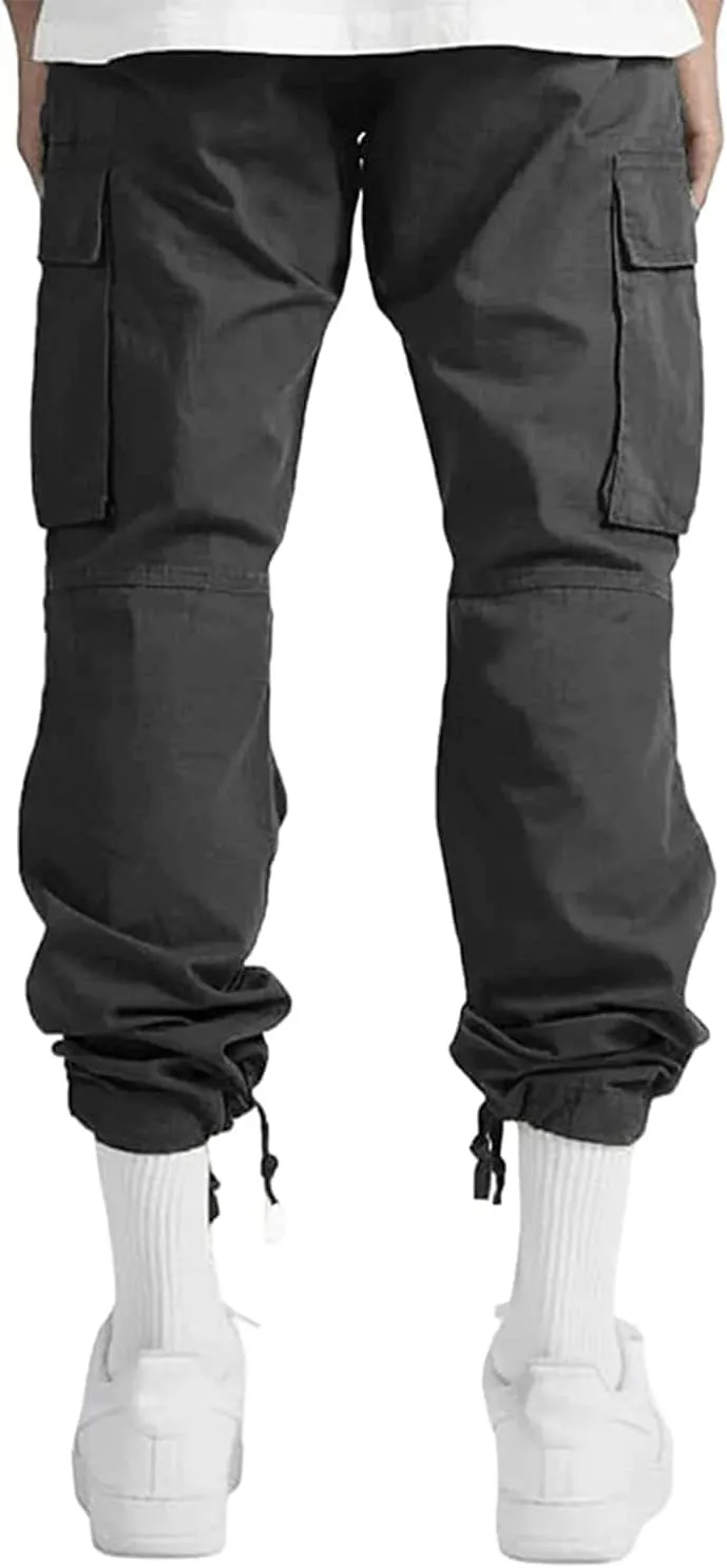 LYRXXX Men's Casual Cargo Pants Hiking Pants Workout Joggers Sweatpants for Men