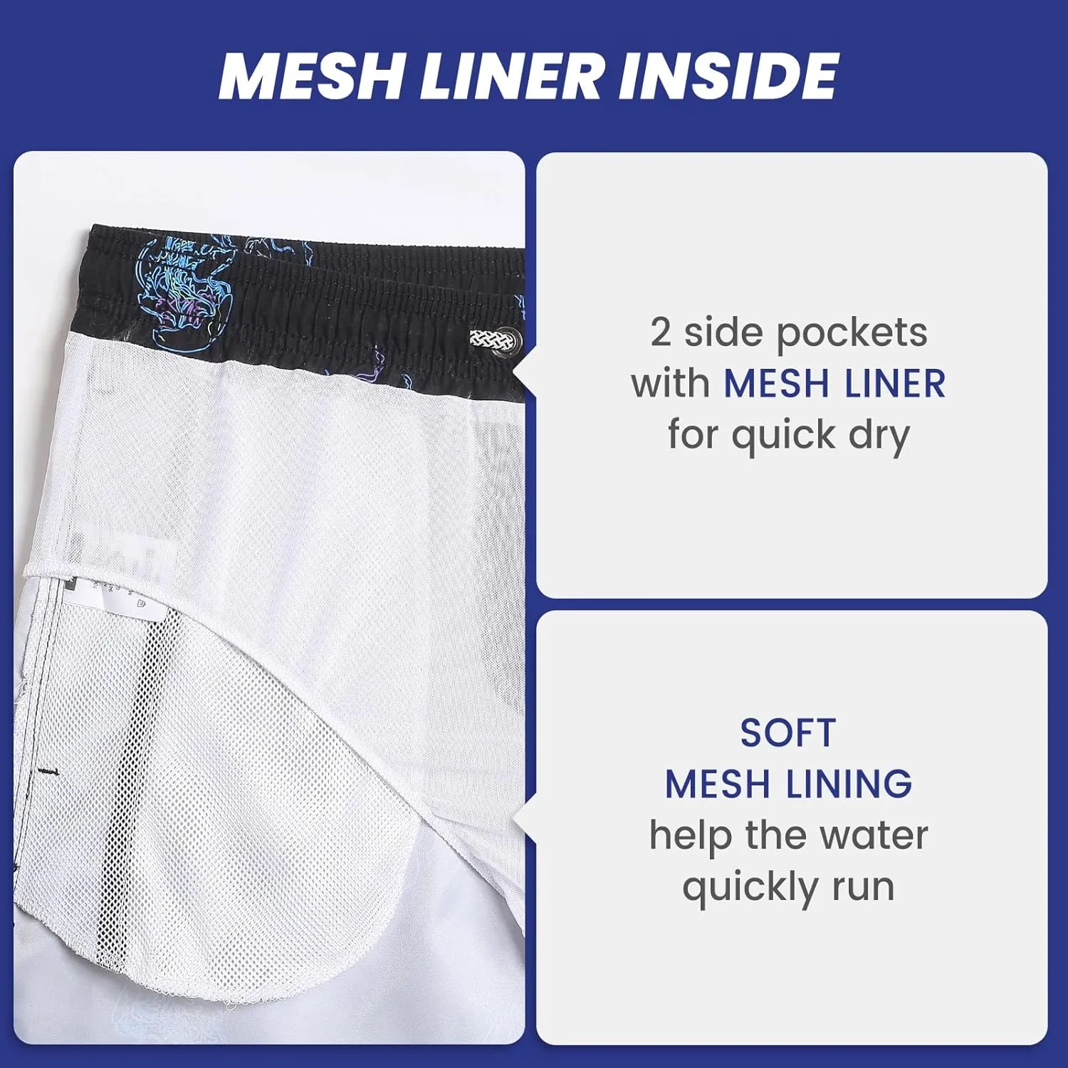 maamgic Mens Swim Trunks 5" with Mesh Lining Quick Dry Bathing Suits for Men Swim Shorts Swimwear