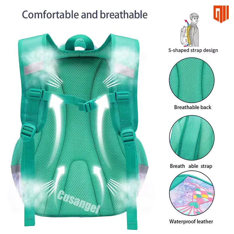 Magical Mermaid & Unicorn Print School Bag - Waterproof & Spacious Backpack