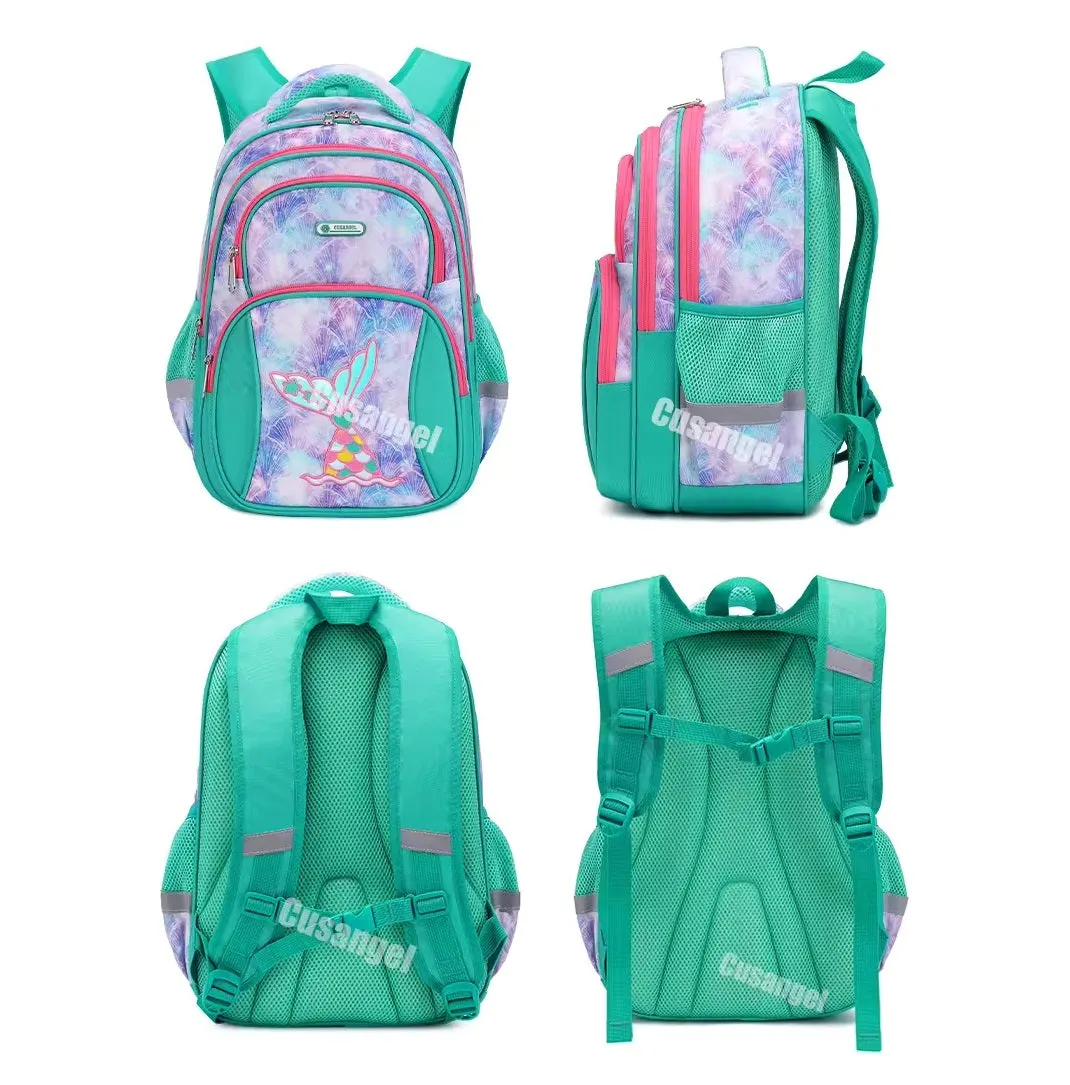 Magical Mermaid & Unicorn Print School Bag - Waterproof & Spacious Backpack