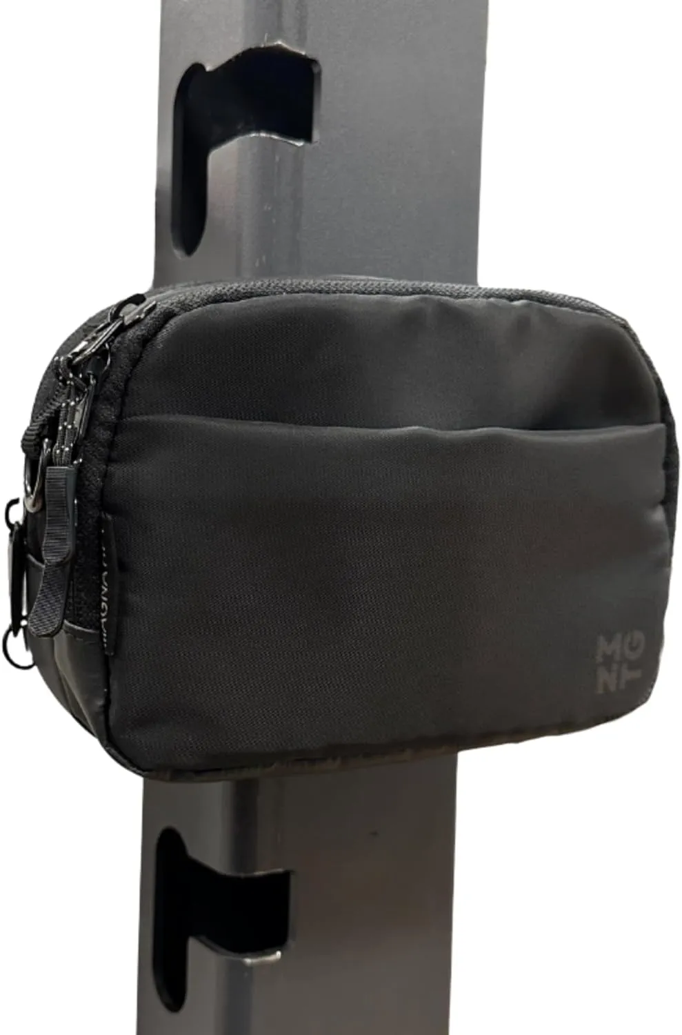 Magnetic Crossbody Gym Bag, Travel Fanny Pack, Belt Bag | Small Black Sling for Men and Women, Anti-Theft Shoulder Pouch with Magnetic Attachment | Keep Your Items Elevated from the Dirty Gym Floor