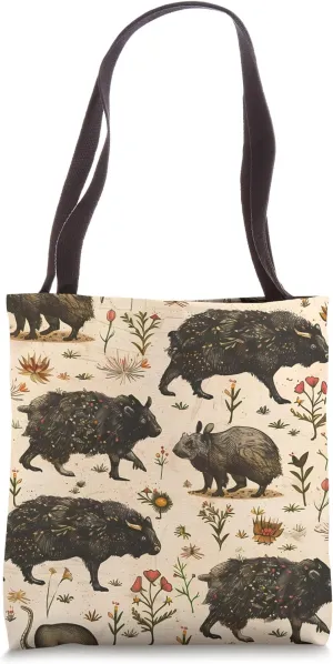Mammal Vintage Pattern Design Tote Bag