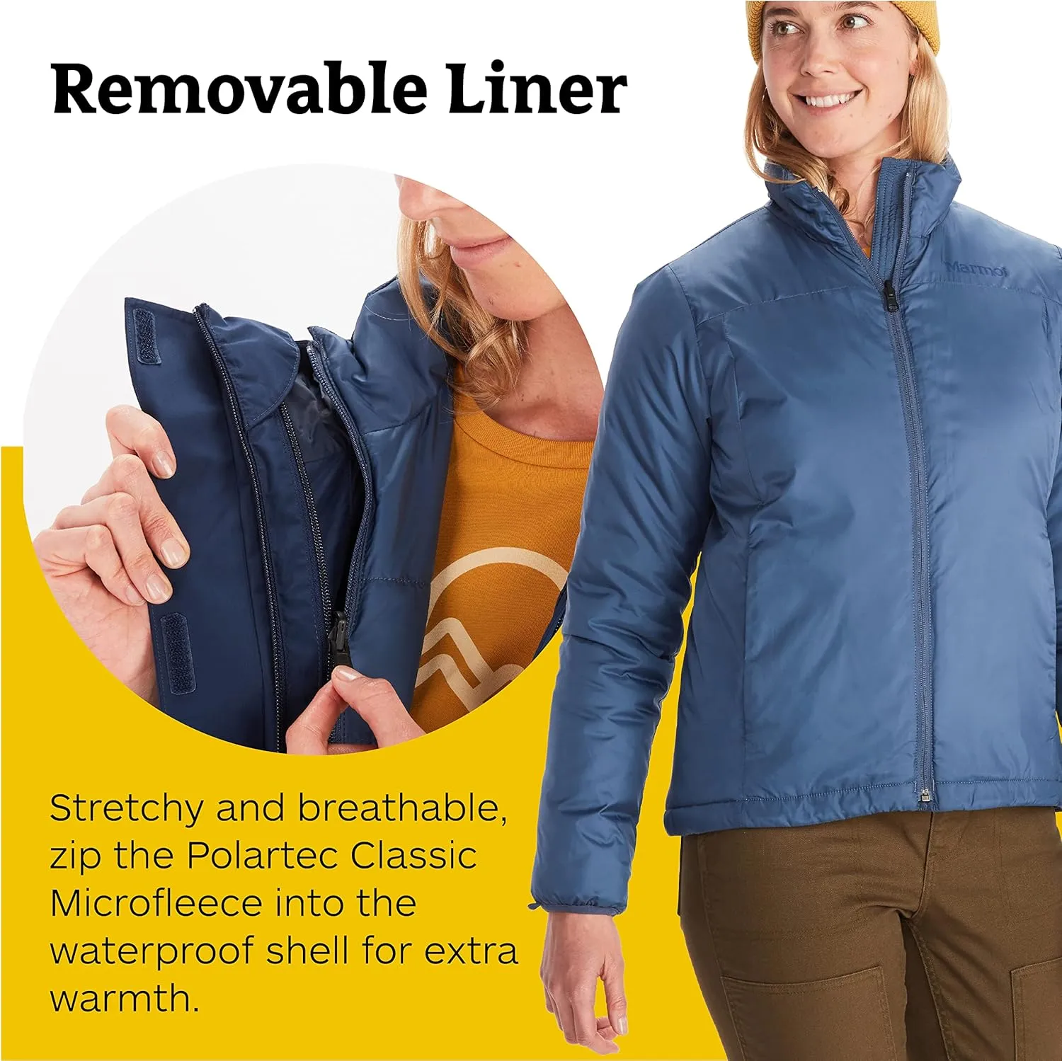 MARMOT Women's Ramble 3-in-1 Component Jacket - Recycled Waterproof Shell with Hood and Removable Insulated Thermal R Liner