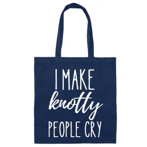 Massage Therapist Gift Tote Bag Perfect for Masseuses Spa Lovers I Make Knotty People Cry Navy Black Multicolor Canvas Tote Bag