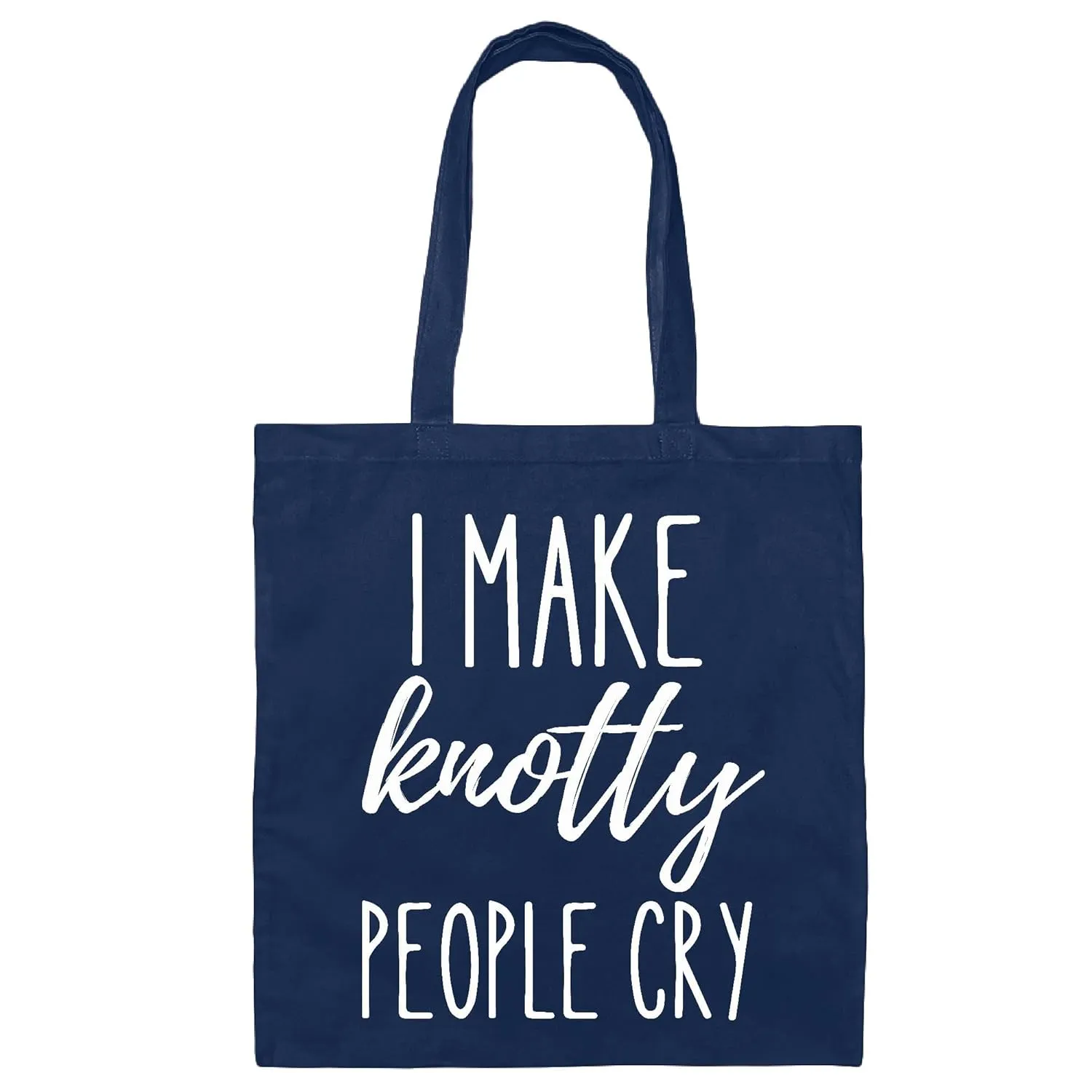 Massage Therapist Gift Tote Bag Perfect for Masseuses Spa Lovers I Make Knotty People Cry Navy Black Multicolor Canvas Tote Bag
