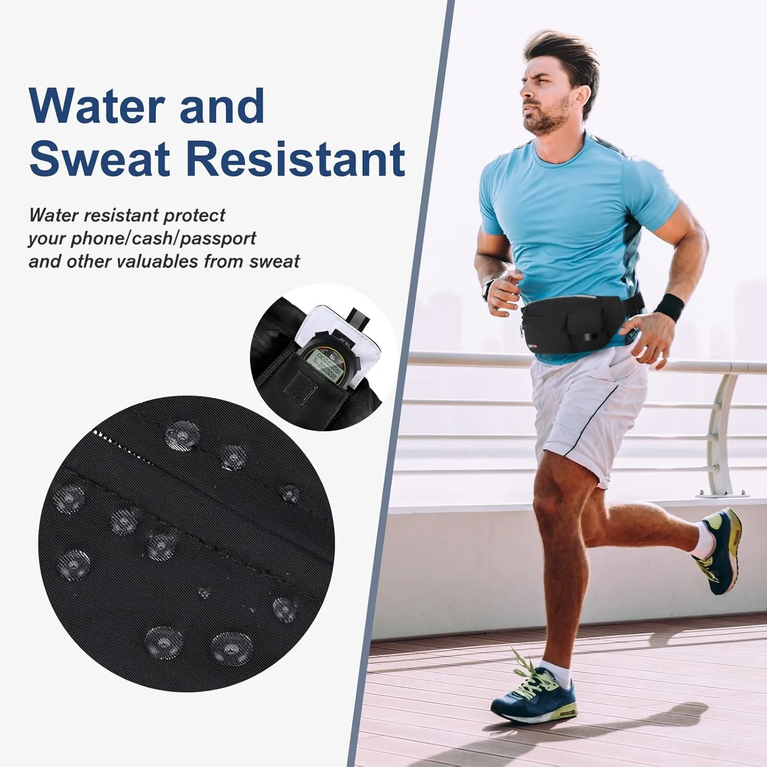 MAXTOP Large Crossbody Fanny Pack Running Travel Belts for Women Men,Water Resistant Belt Bag for Fitness Yoga Jogging Hiking Dog Waliking,Running Accessories Waist Pack Passport Bag Fits All Phones