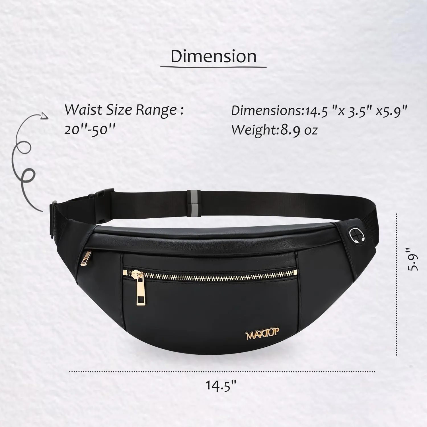 MAXTOP Large Crossbody Fanny Pack with 4-Zipper Pockets,Gifts for Enjoy Sports Festival Workout Traveling Running Casual Hands-Free Wallets Waist Pack Phone Bag Carrying All Phones