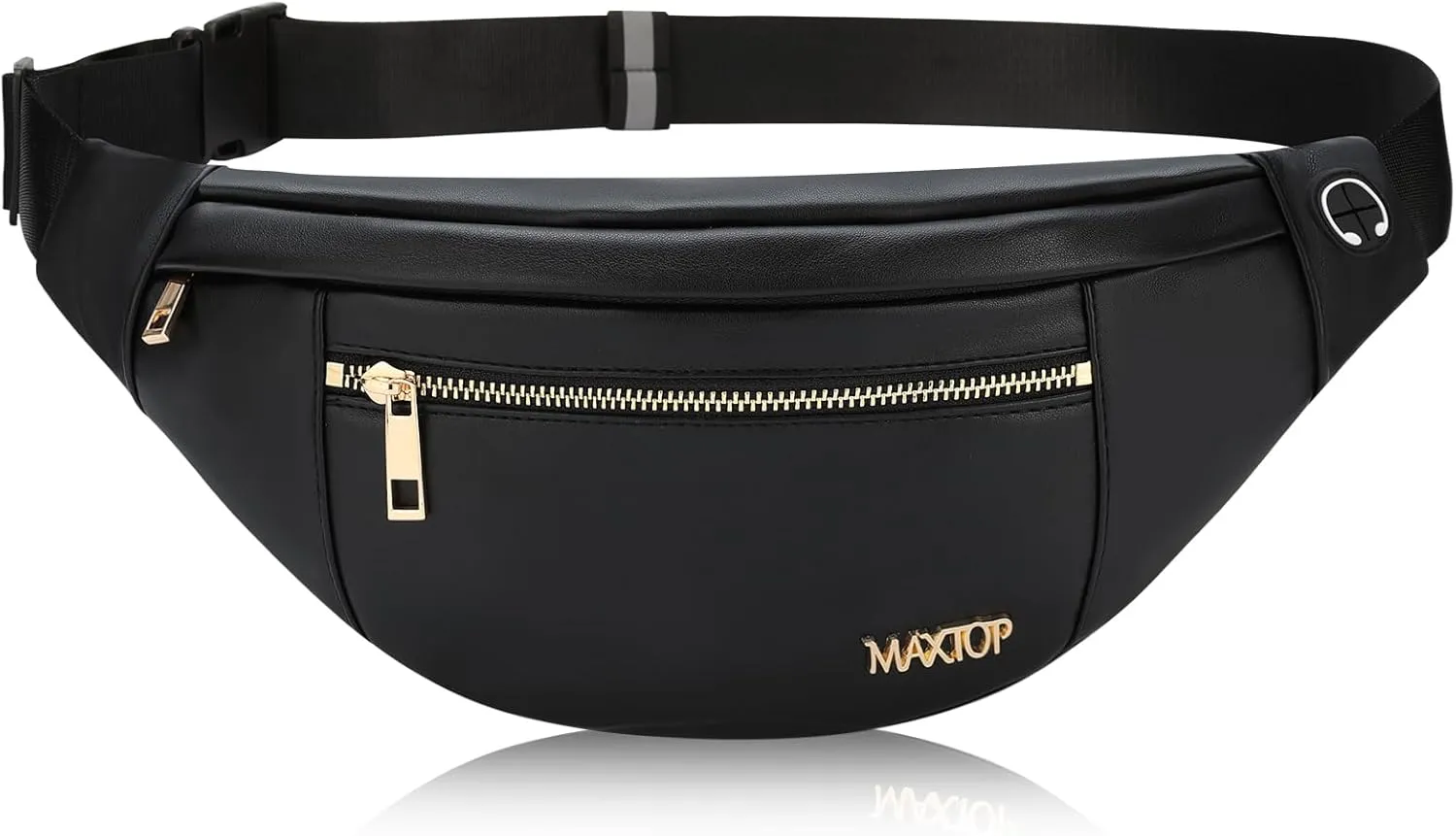 MAXTOP Large Crossbody Fanny Pack with 4-Zipper Pockets,Gifts for Enjoy Sports Festival Workout Traveling Running Casual Hands-Free Wallets Waist Pack Phone Bag Carrying All Phones