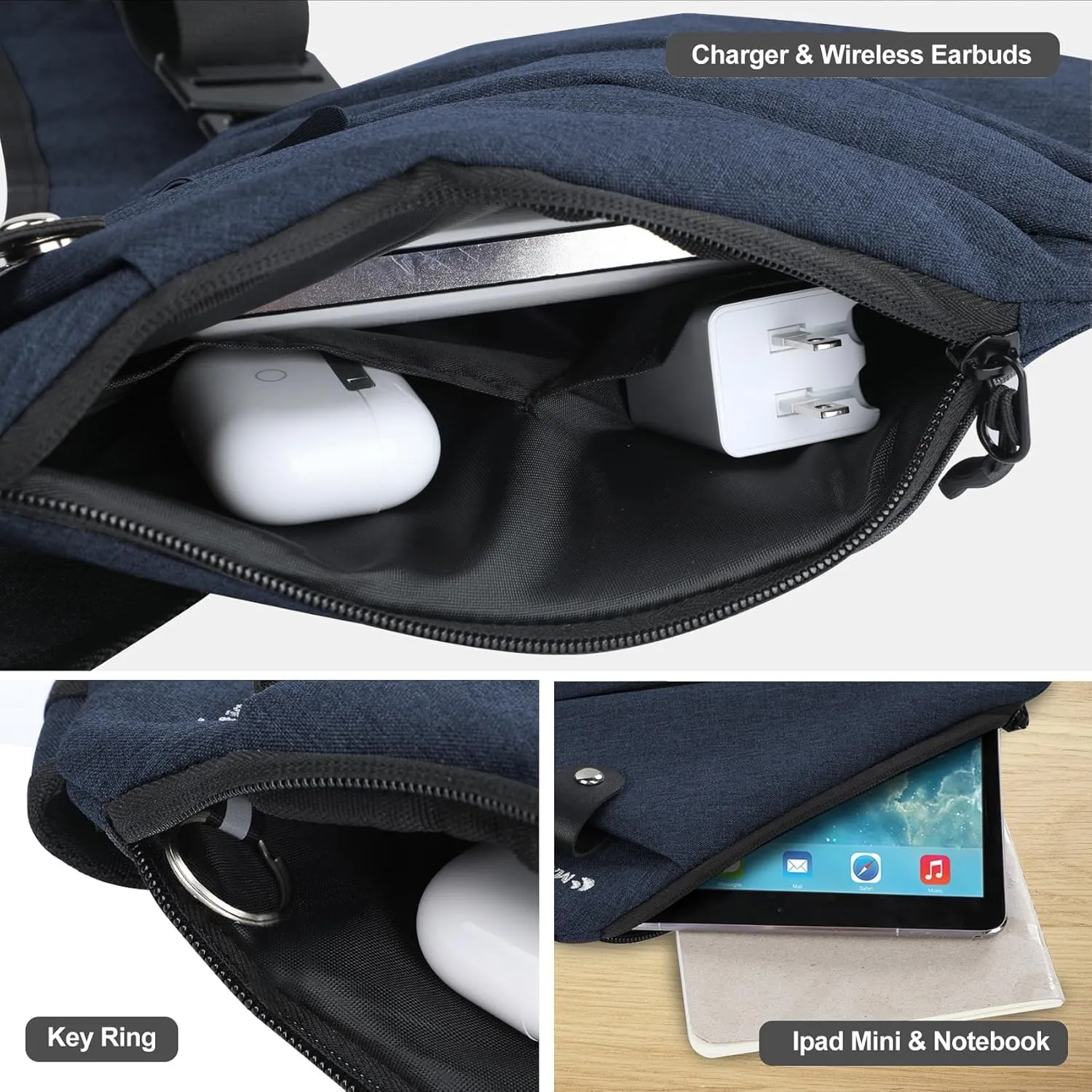MAYMOONER Men Small Sling Shoulder Crossbody Bag Anti-theft One Strap Casual Chest Bags Slim Backpack Outdoor Hiking Biking