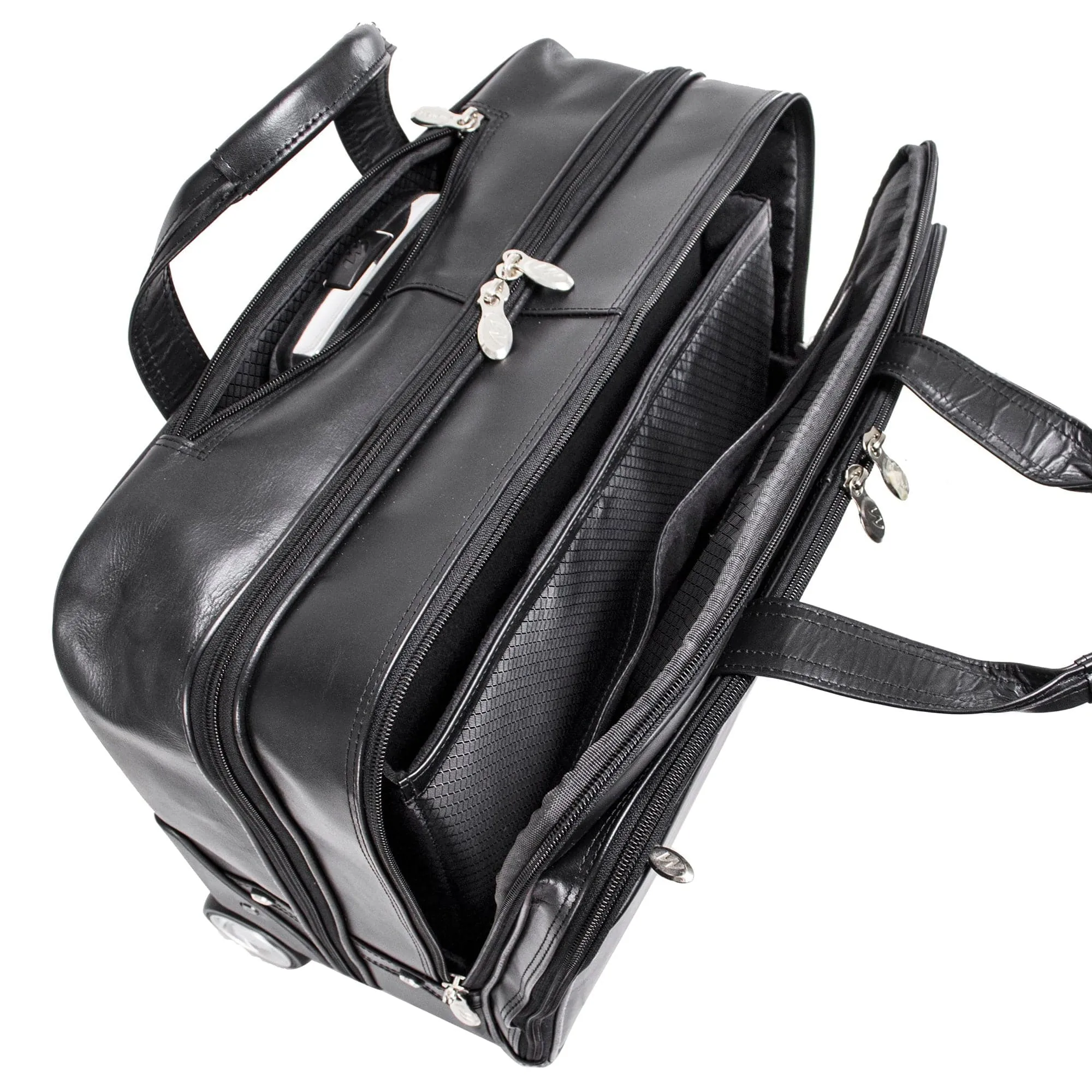 McKlein USA Bowery 15" Leather Wheeled Laptop Briefcase