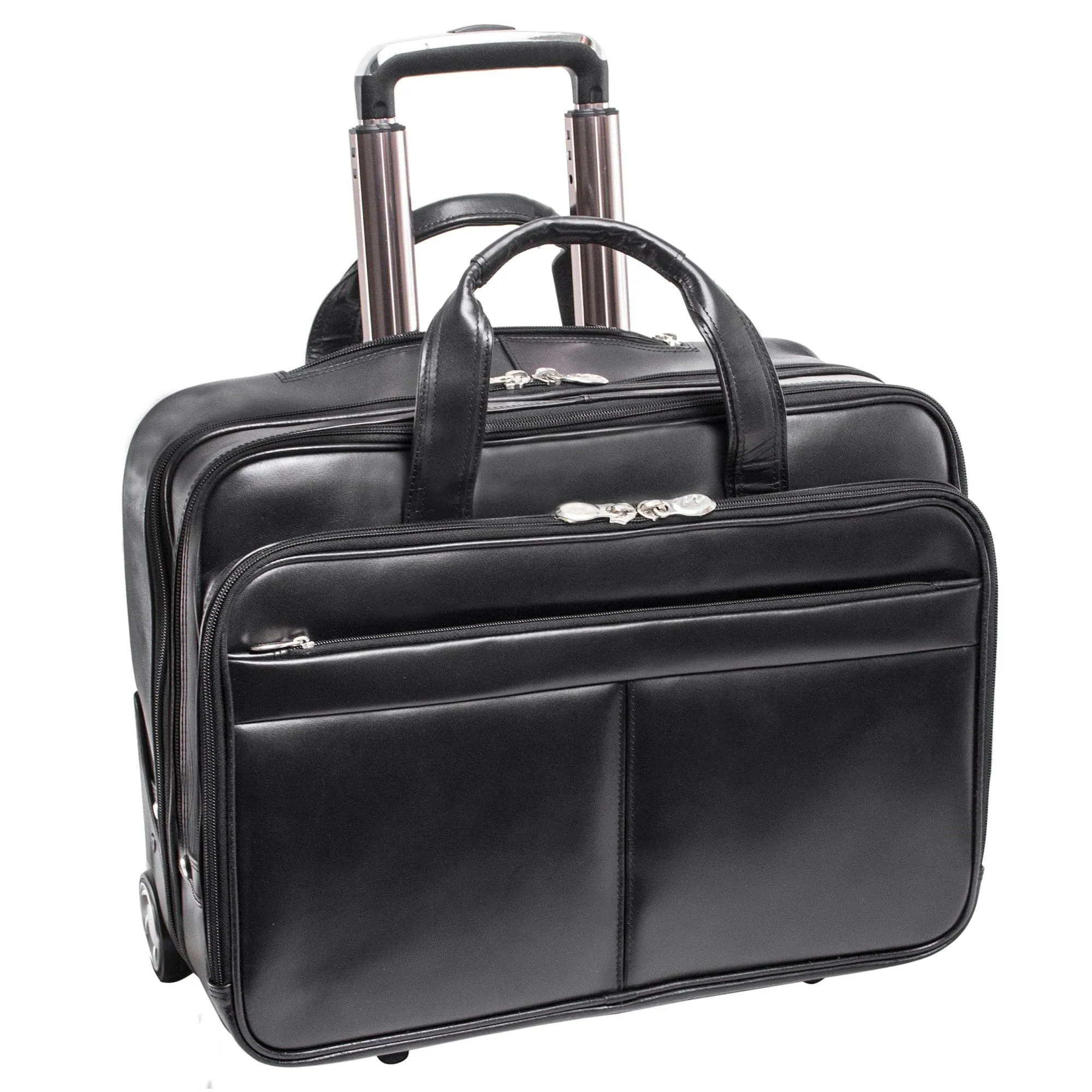 McKlein USA Bowery 15" Leather Wheeled Laptop Briefcase