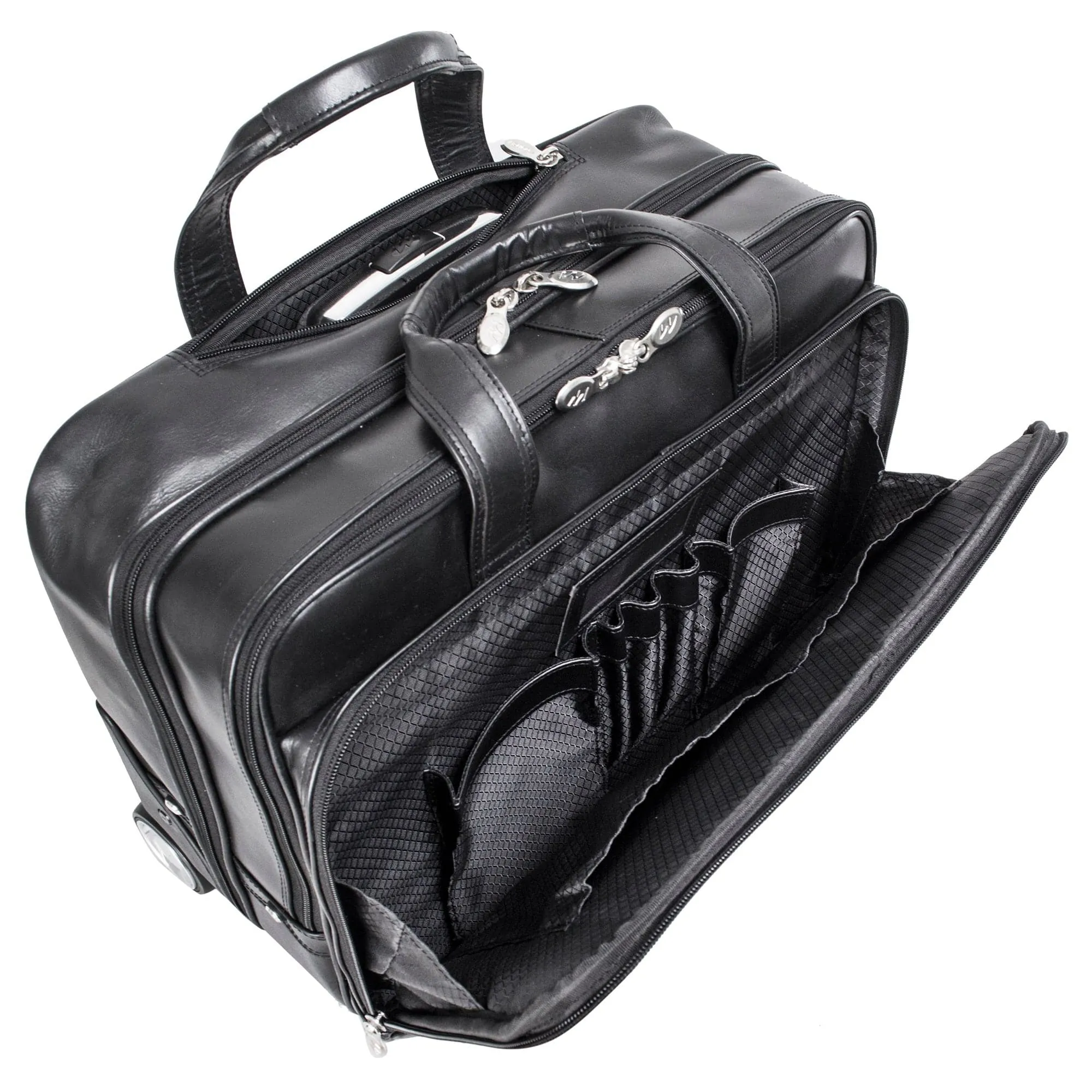 McKlein USA Bowery 15" Leather Wheeled Laptop Briefcase