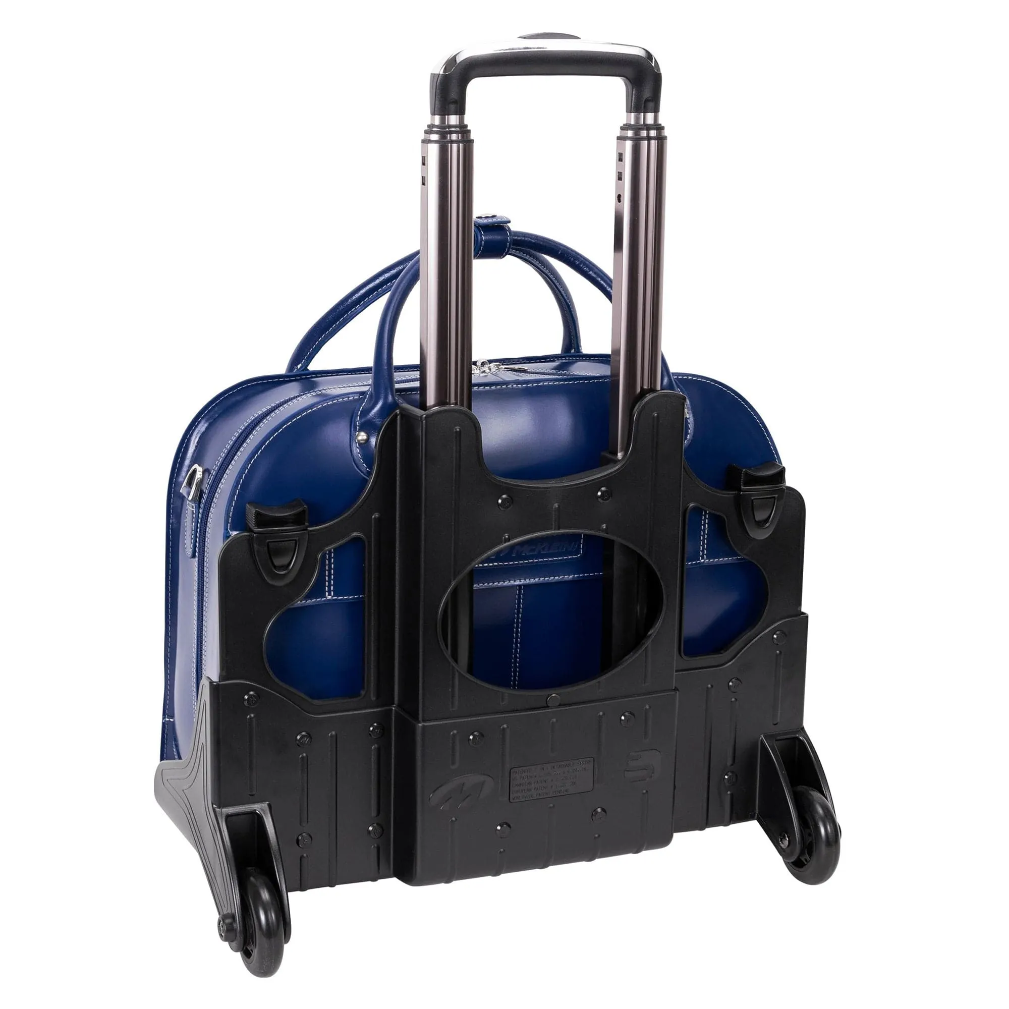 McKlein USA Roseville 15" Leather Fly-Through Checkpoint-Friendly Patented Detachable -Wheeled Ladies' Laptop Briefcase