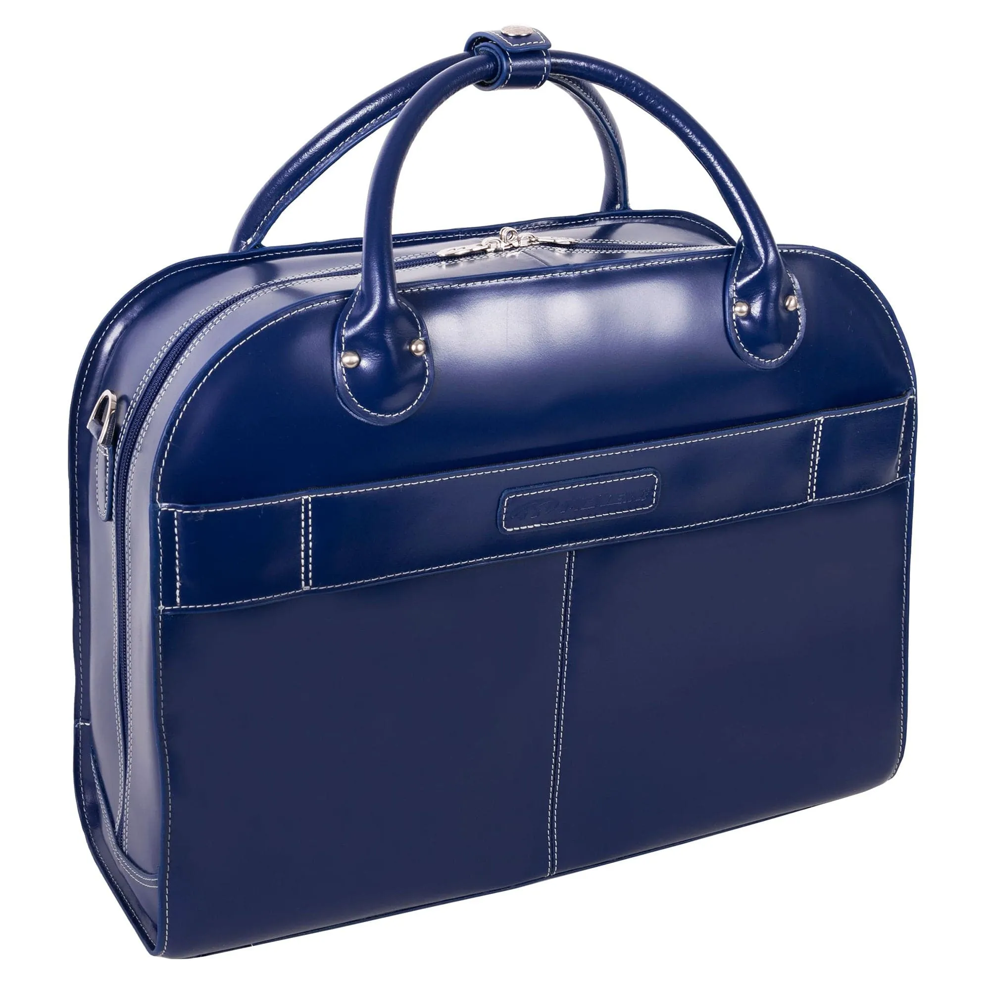 McKlein USA Roseville 15" Leather Fly-Through Checkpoint-Friendly Patented Detachable -Wheeled Ladies' Laptop Briefcase