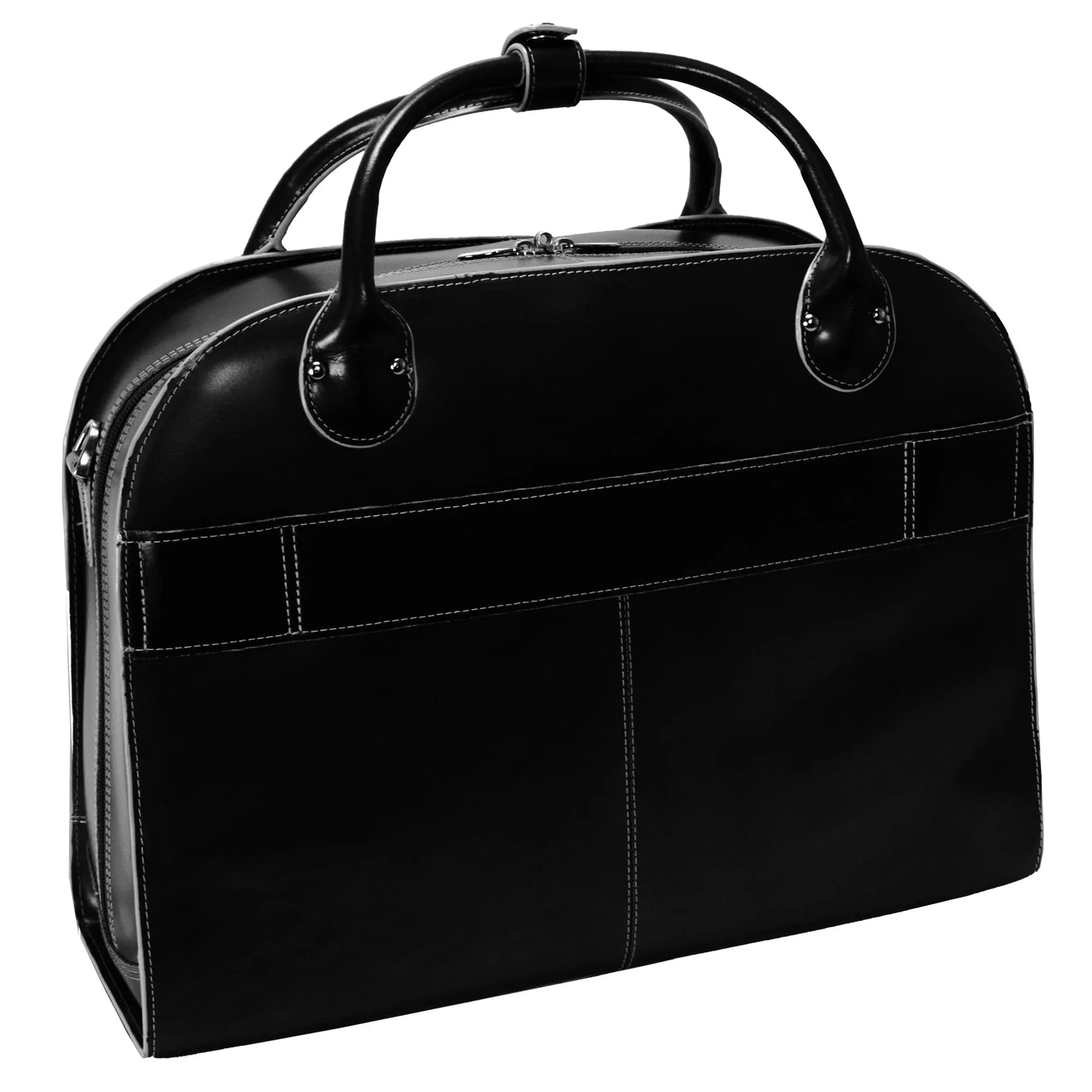 McKlein USA Roseville 15" Leather Fly-Through Checkpoint-Friendly Patented Detachable -Wheeled Ladies' Laptop Briefcase