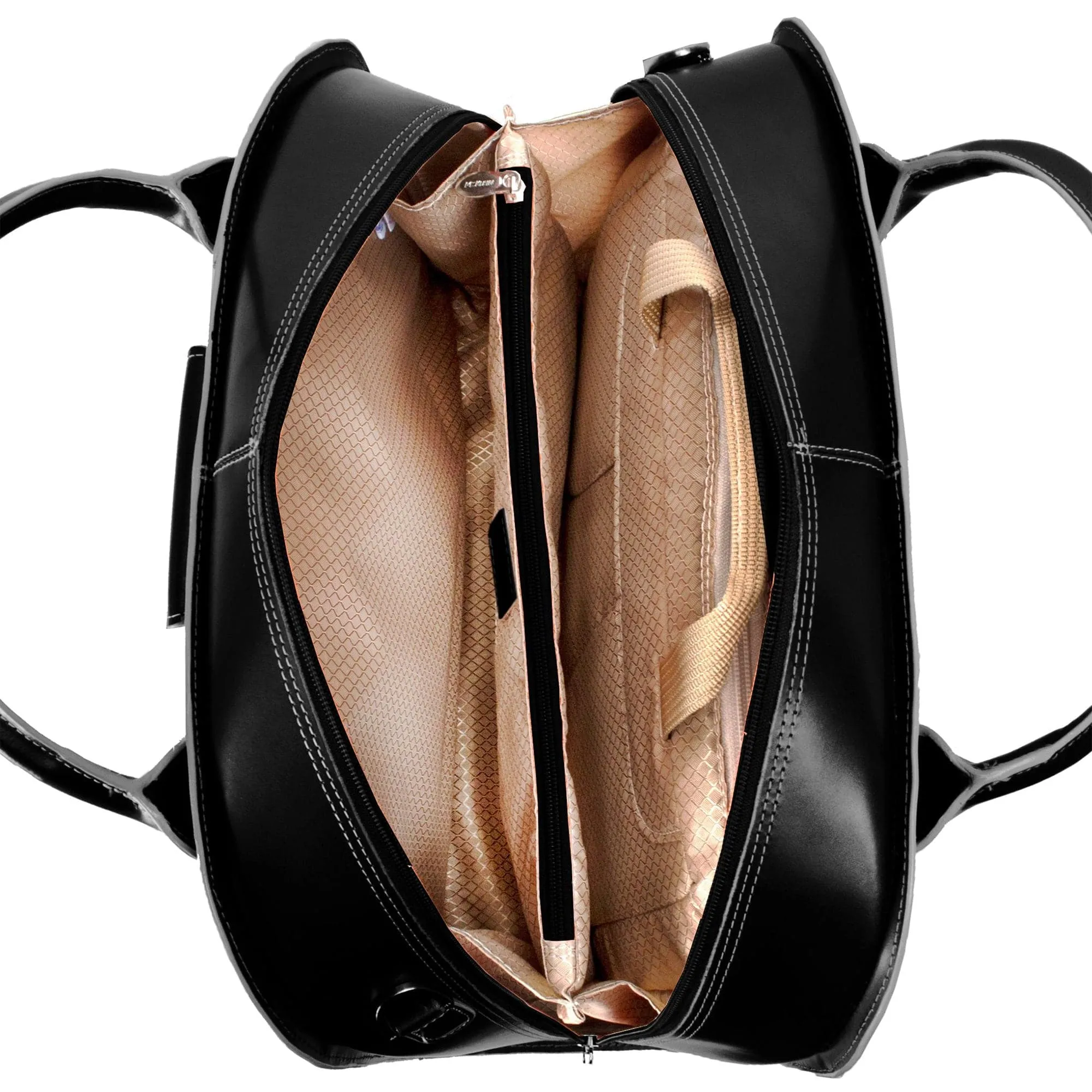 McKlein USA Roseville 15" Leather Fly-Through Checkpoint-Friendly Patented Detachable -Wheeled Ladies' Laptop Briefcase