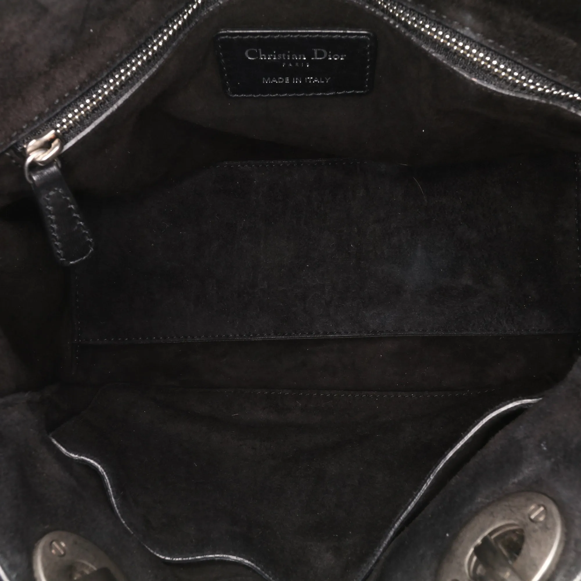 Medium Calfskin Checkered Lady Dior
