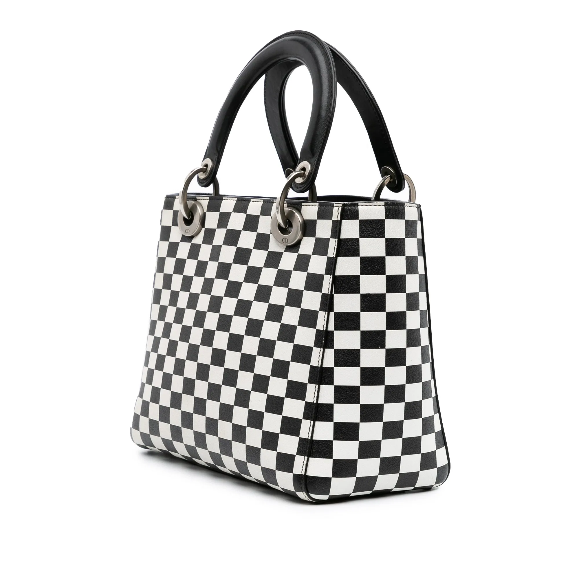 Medium Calfskin Checkered Lady Dior