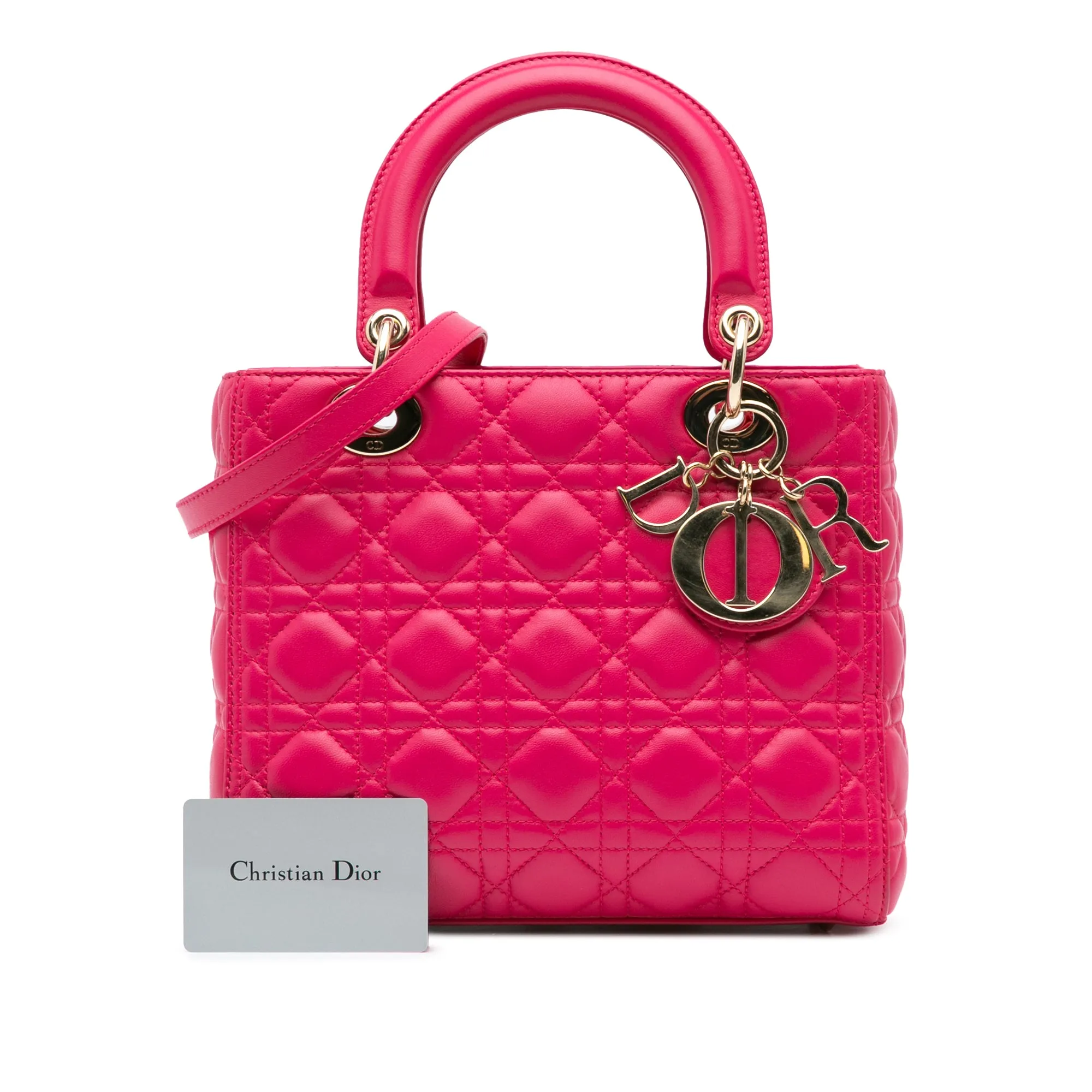 Medium Lambskin Cannage Lady Dior