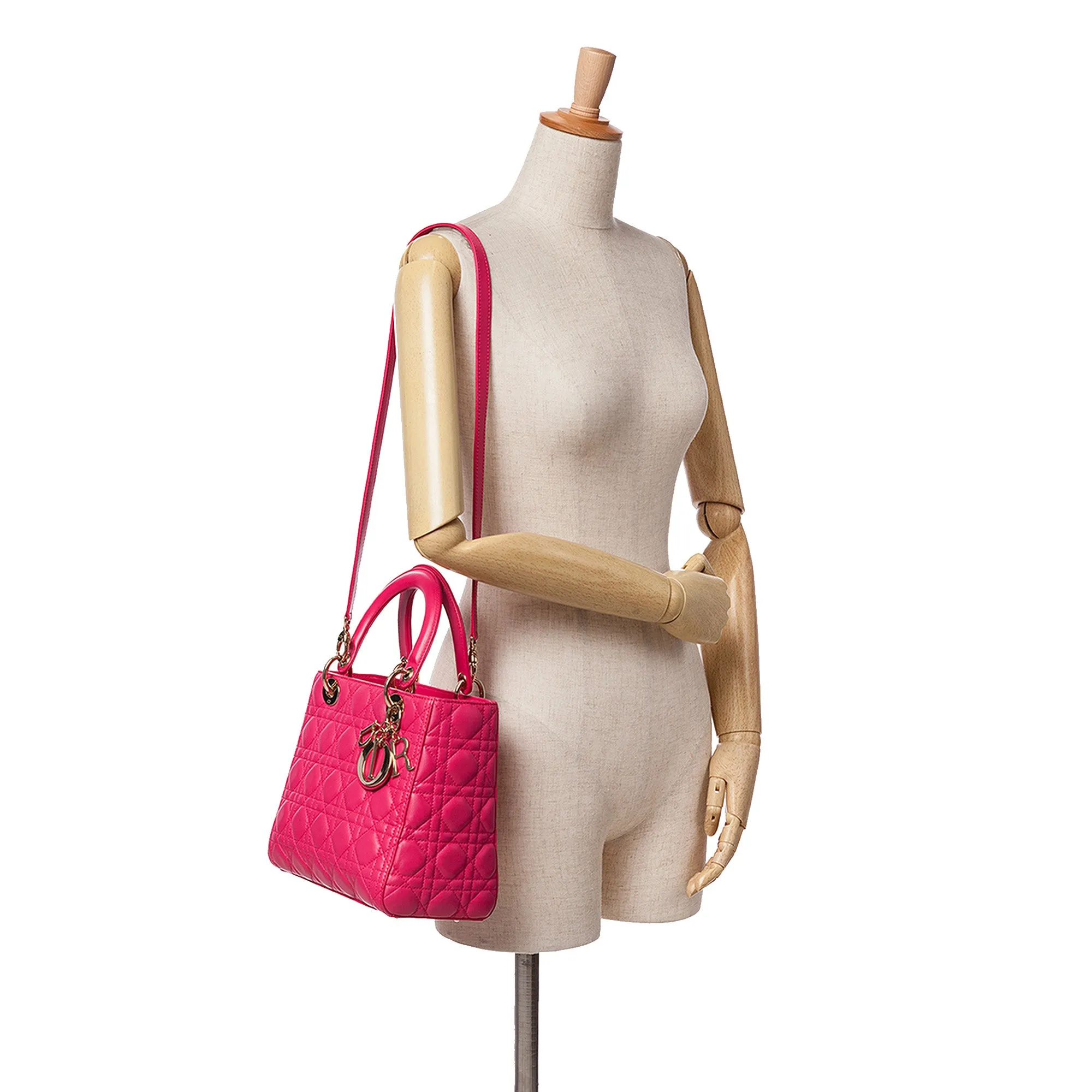 Medium Lambskin Cannage Lady Dior