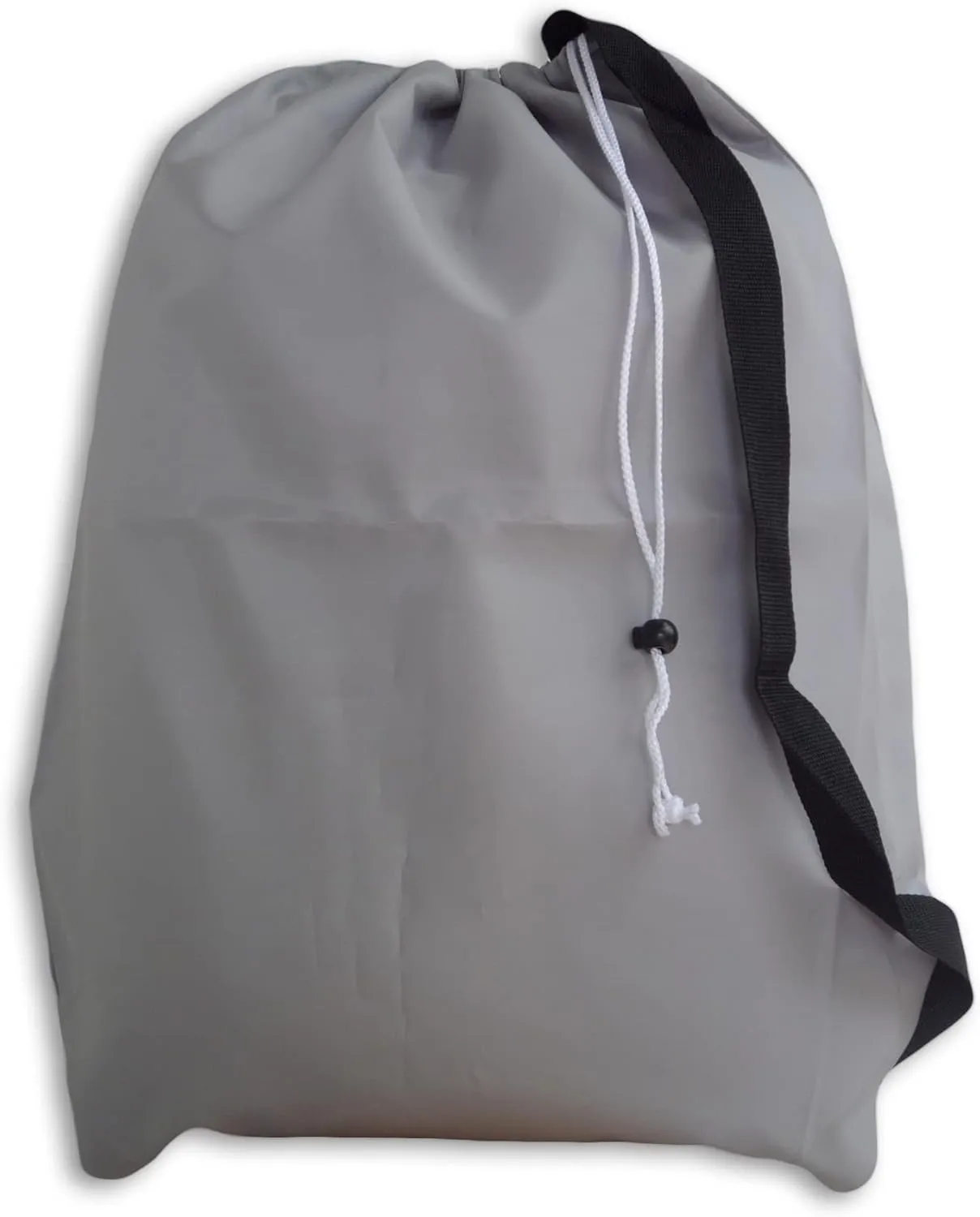 Medium Laundry Bag with Drawstring, Shoulder Strap, Locking Closure, Color: Gray, Size: 24x36