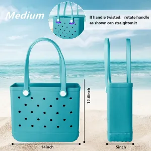 Medium Rubber Beach Bag for Men & Women, Large Capacity Travel Bag Tote Bag for the Beach Boat Pool