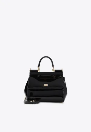 Medium Sicily Patent Leather Top Handle Bag