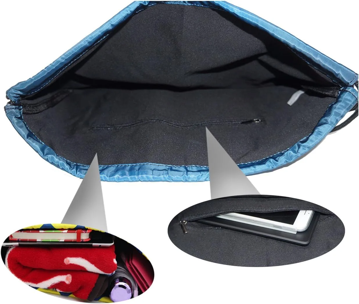 Meffort Inc Lightweight Drawstring Bag Sport Gym Sack Bag Backpack with Side Pocket - Basketball