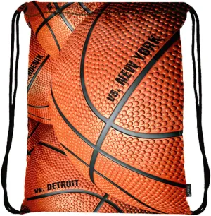 Meffort Inc Lightweight Drawstring Bag Sport Gym Sack Bag Backpack with Side Pocket - Basketball