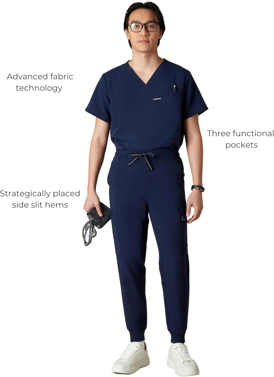 Members Only London Drawstring Men's Jogger Pants, Medical Scrubs Set, Hospital Scrub Pants