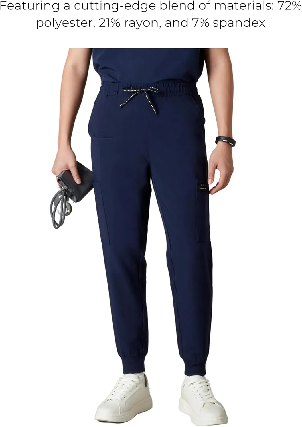 Members Only London Drawstring Men's Jogger Pants, Medical Scrubs Set, Hospital Scrub Pants