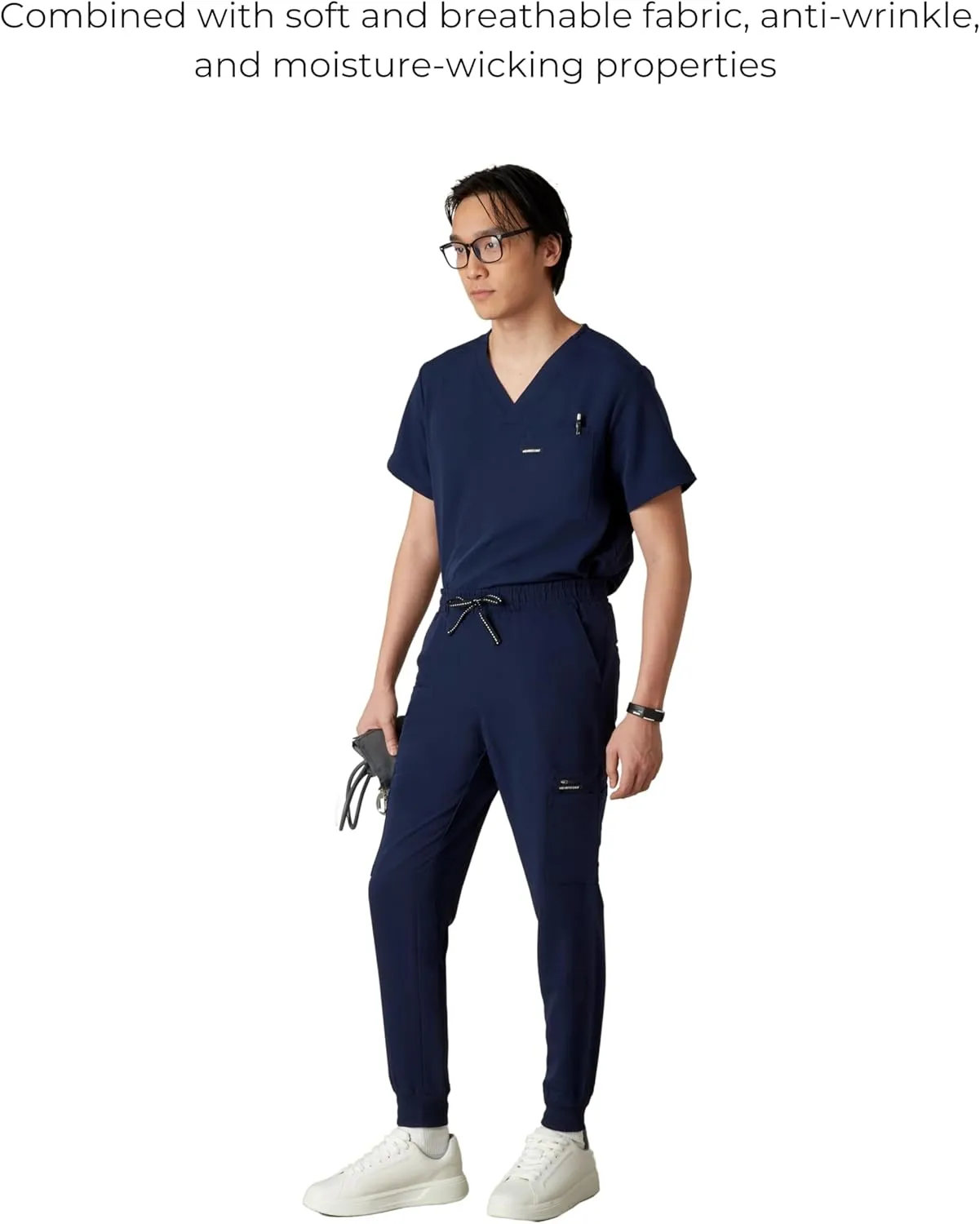 Members Only London Drawstring Men's Jogger Pants, Medical Scrubs Set, Hospital Scrub Pants