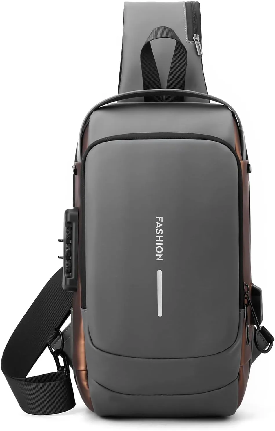 Men's and women's casual waist bags, waterproof sling bags, crossbody bags (Grey)