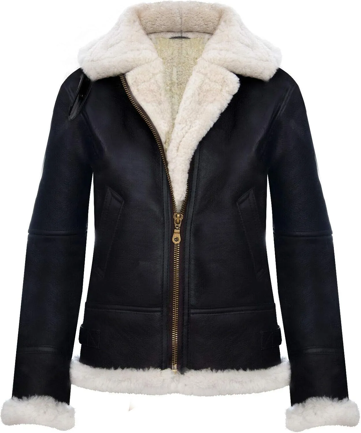 Men's B3 'Air Force' Real Shearling Sheepskin Aviator Pilot Flying Jacket