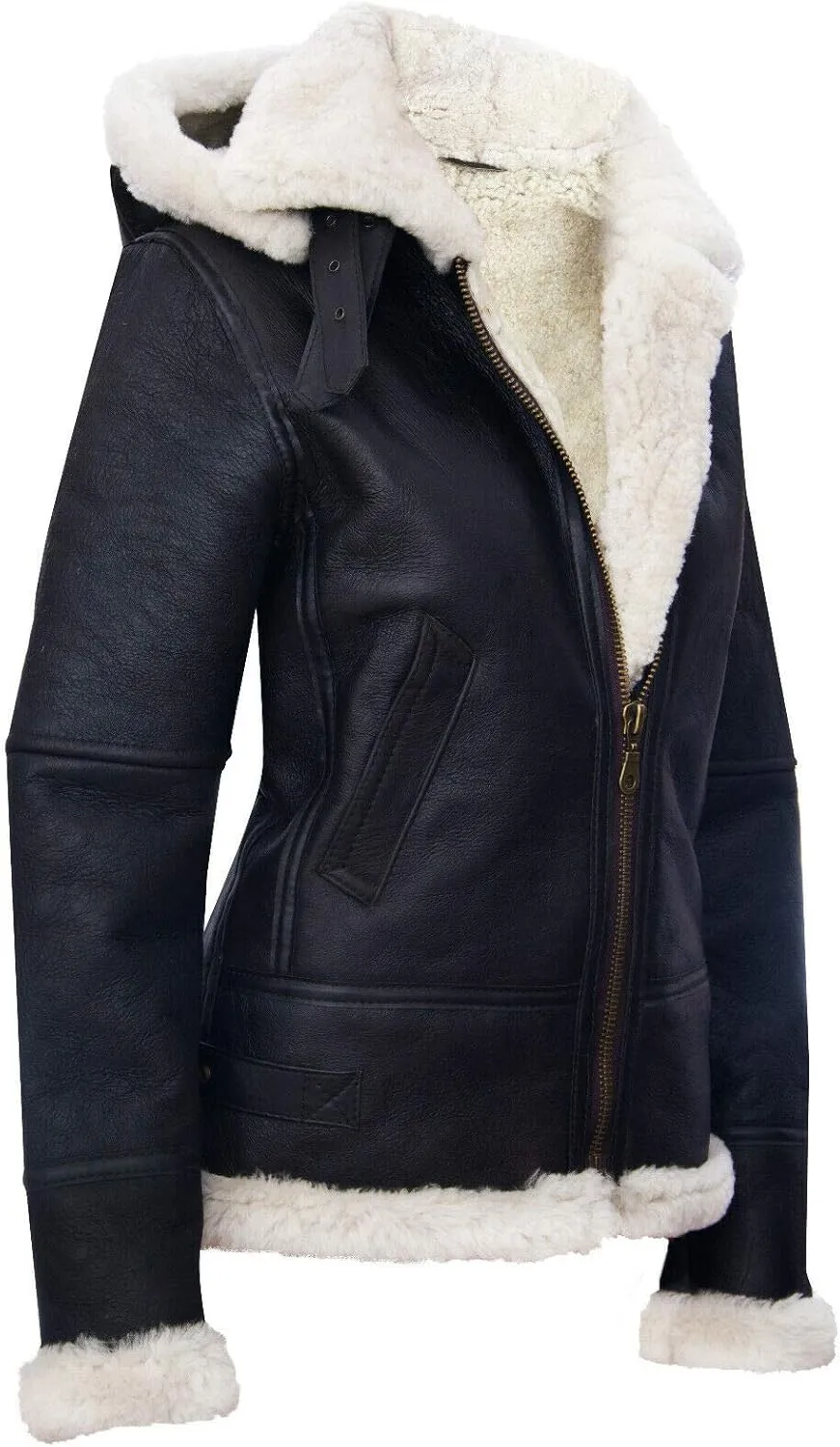 Men's B3 'Air Force' Real Shearling Sheepskin Aviator Pilot Flying Jacket