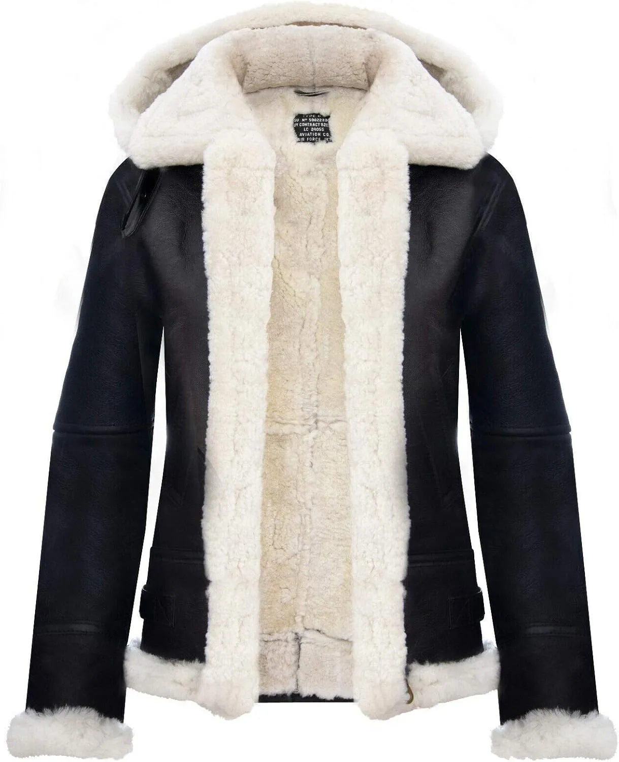 Men's B3 'Air Force' Real Shearling Sheepskin Aviator Pilot Flying Jacket