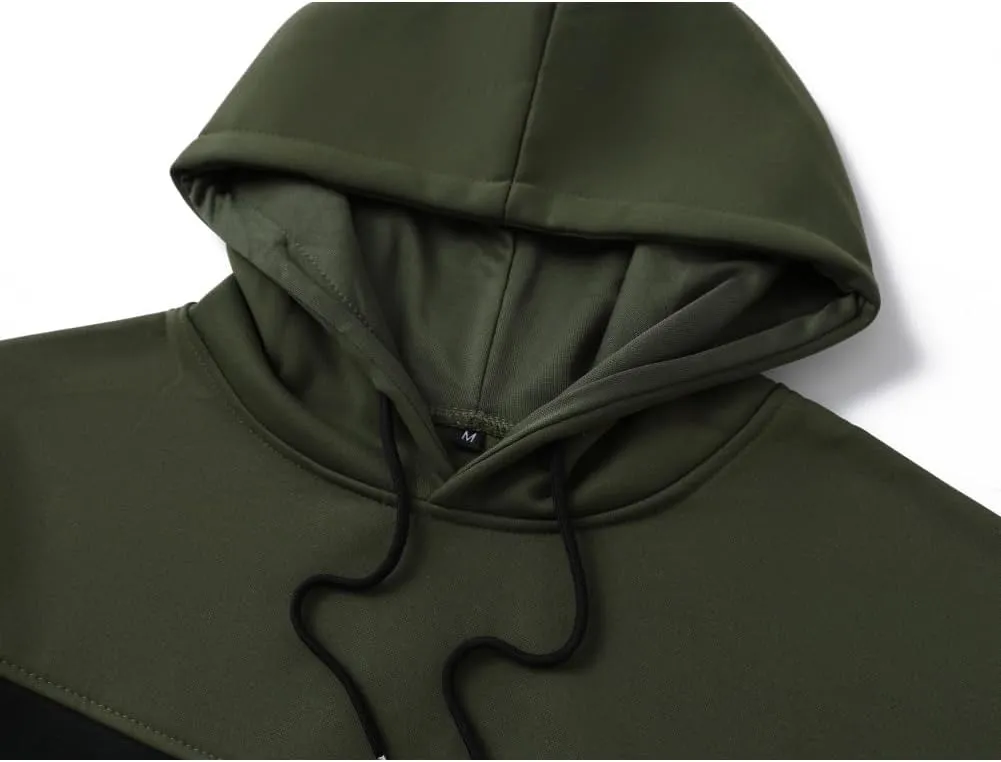 Mens Hoodie Multicolor Panel Sweatshirt Fleece Long Sleeve Sports Tops