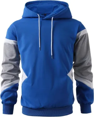 Mens Hoodie Multicolor Panel Sweatshirt Fleece Long Sleeve Sports Tops