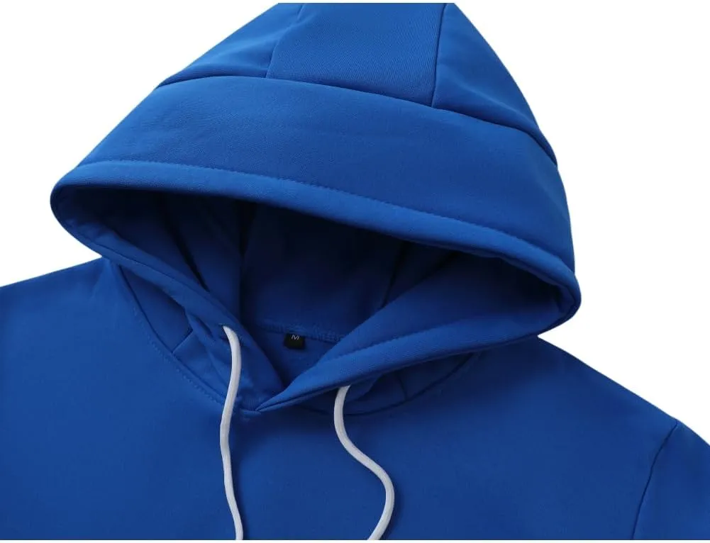 Mens Hoodie Multicolor Panel Sweatshirt Fleece Long Sleeve Sports Tops