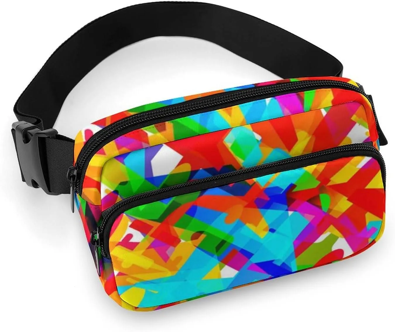 Mens Running/Hiking Waist Pack Compatible with Colorful Aircraft Airplane Pattern Crossbody Fanny Bag with Adjustable Strap