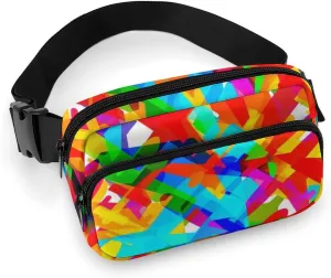 Mens Running/Hiking Waist Pack Compatible with Colorful Aircraft Airplane Pattern Crossbody Fanny Bag with Adjustable Strap