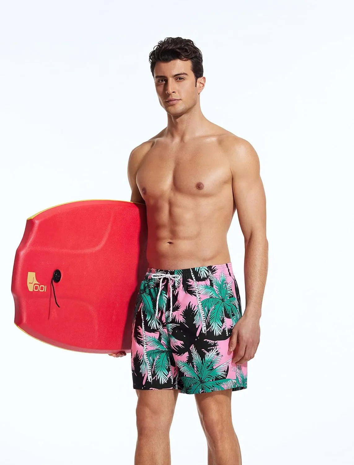 Mens Swim Trunks 6 Inch Inseam Mesh Lining Bathing Suits Quick Dry Beach Shorts Swimsuits Swimwear with Pockets